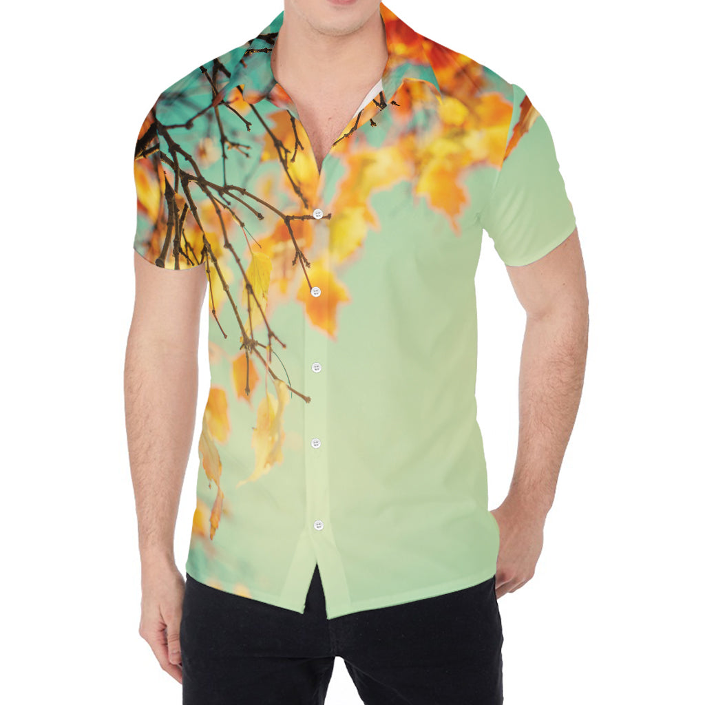 Vintage Autumn Print Men's Shirt