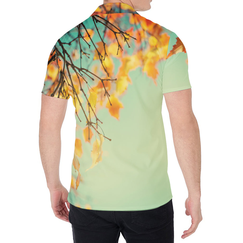 Vintage Autumn Print Men's Shirt