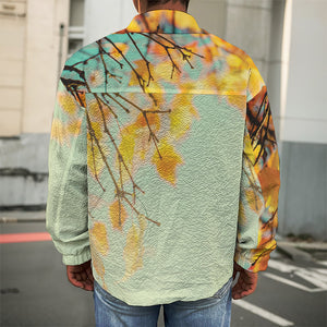 Vintage Autumn Print Men's Shirt Jacket