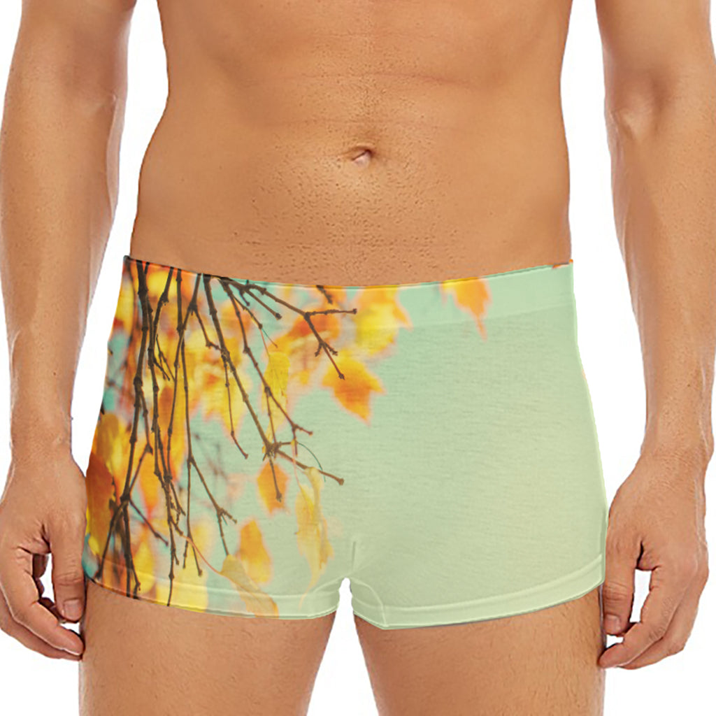 Vintage Autumn Print Men's Short Boxer Briefs