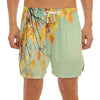 Vintage Autumn Print Men's Split Running Shorts