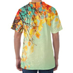 Vintage Autumn Print Men's Velvet T-Shirt