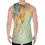 Vintage Autumn Print Men's Velvet Tank Top