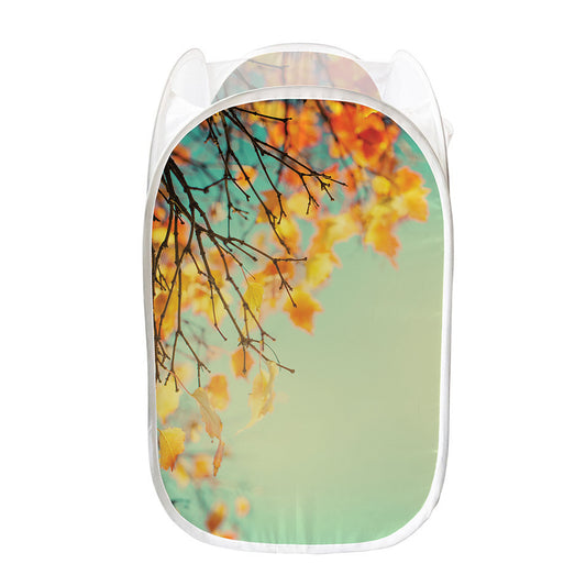 Vintage Autumn Print Mesh Laundry Hamper