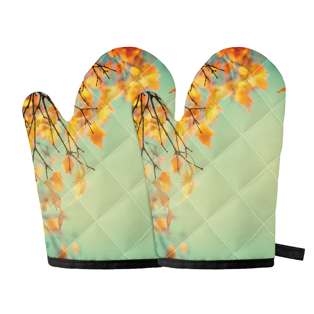 Vintage Autumn Print Oven Mitts