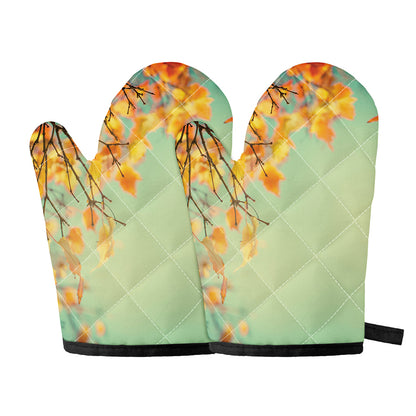 Vintage Autumn Print Oven Mitts