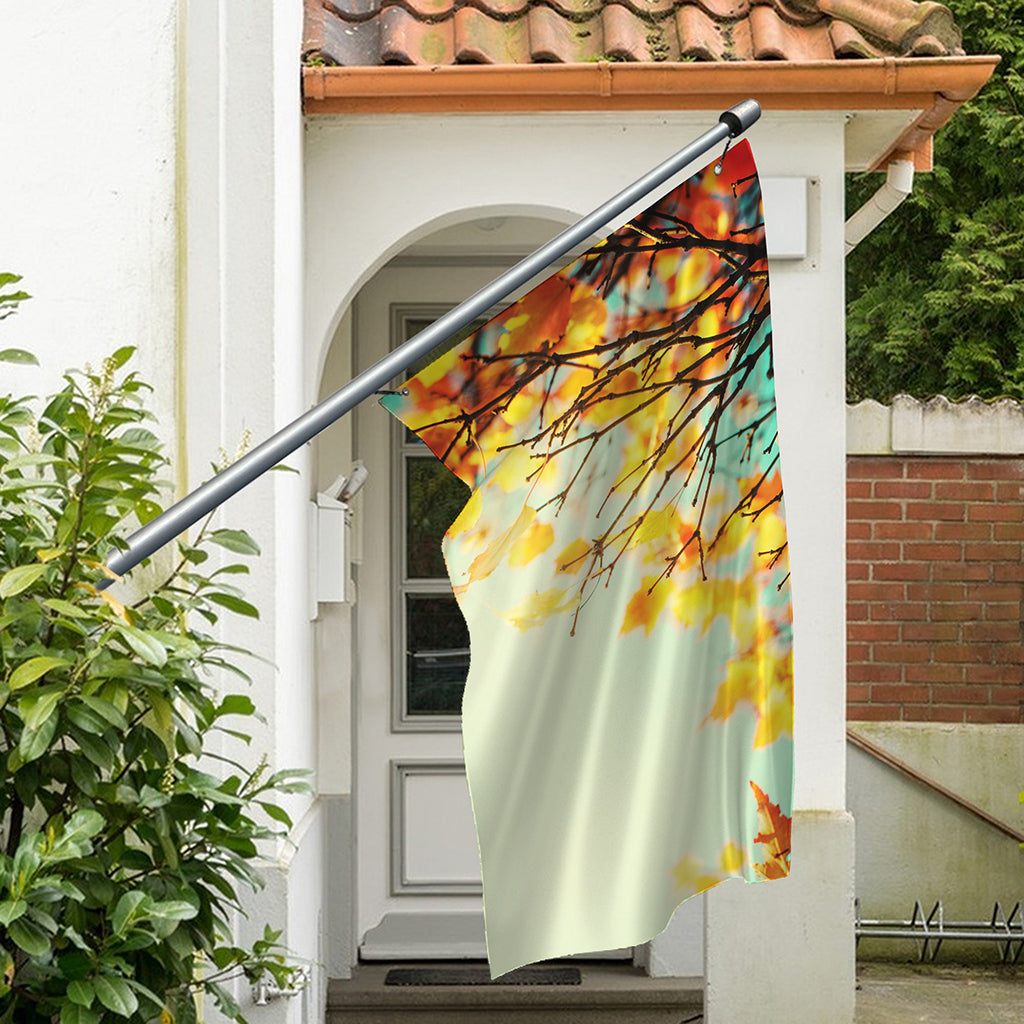 Vintage Autumn Print Polyester Flag