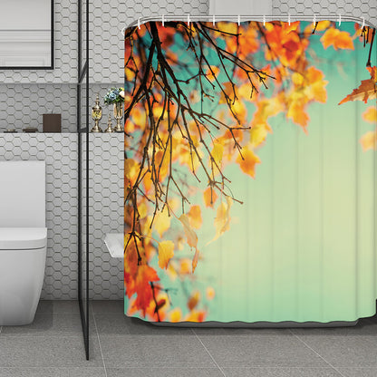 Vintage Autumn Print Polyester Shower Curtain
