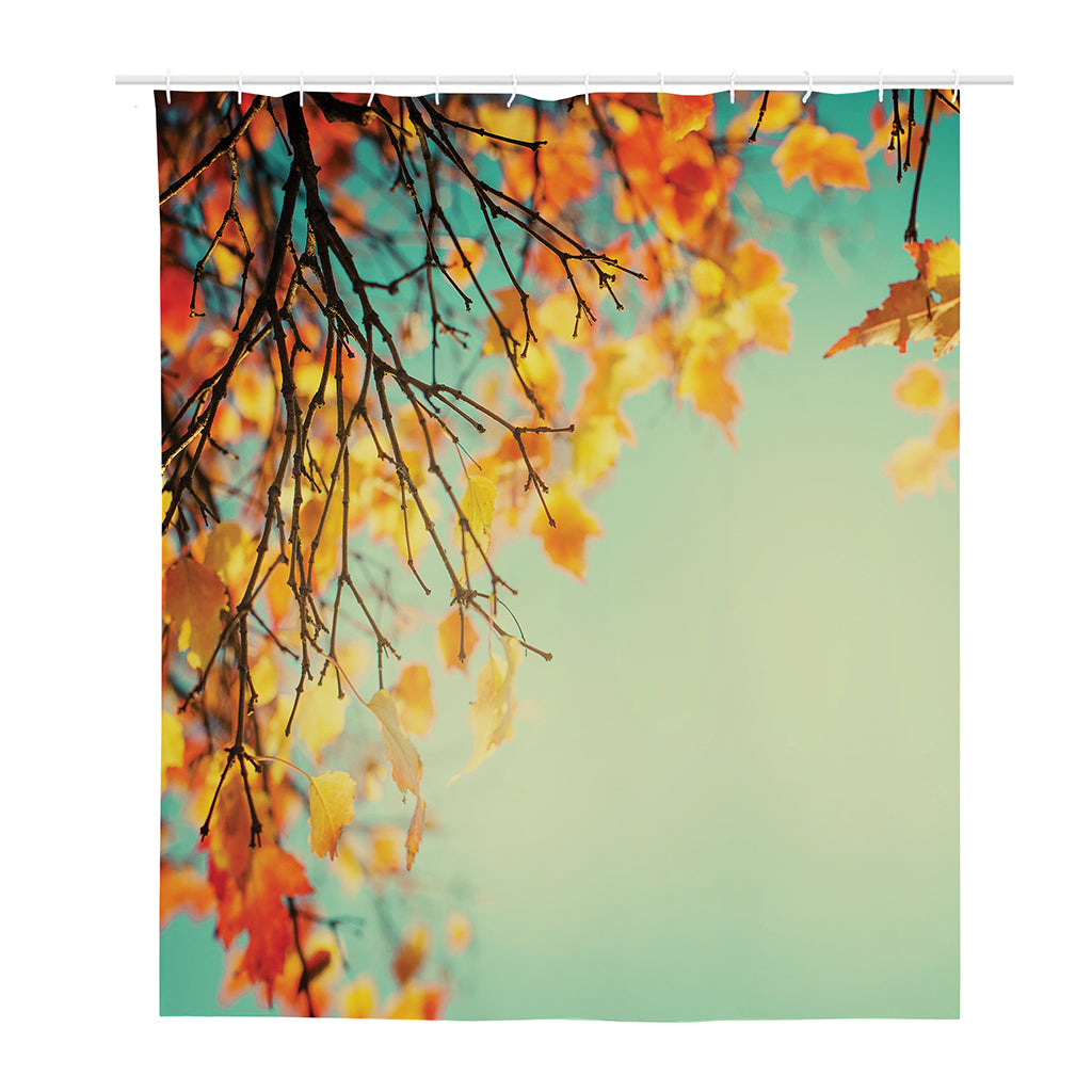 Vintage Autumn Print Polyester Shower Curtain