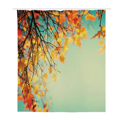 Vintage Autumn Print Polyester Shower Curtain
