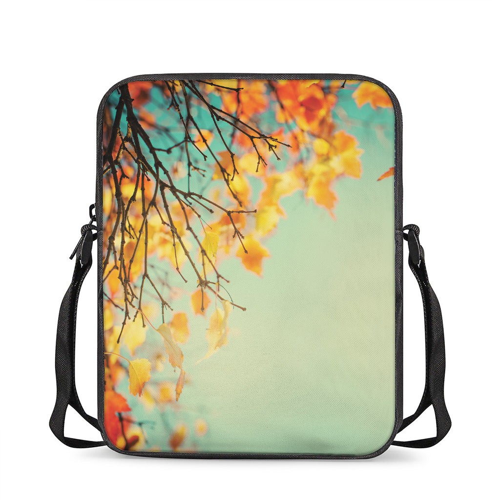 Vintage Autumn Print Rectangular Crossbody Bag