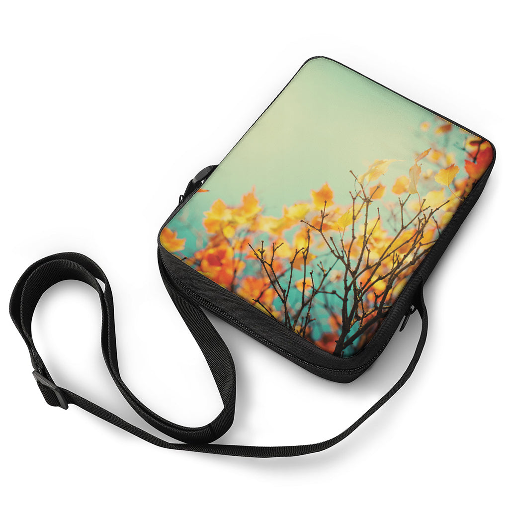 Vintage Autumn Print Rectangular Crossbody Bag