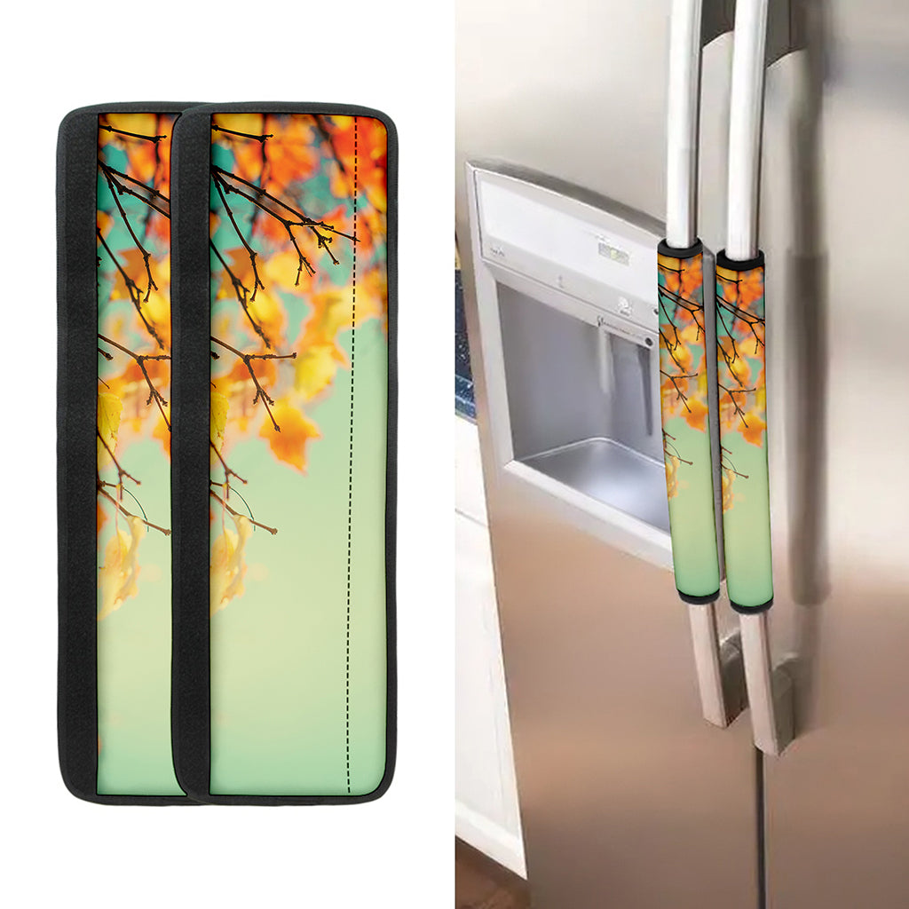 Vintage Autumn Print Refrigerator Handle Covers