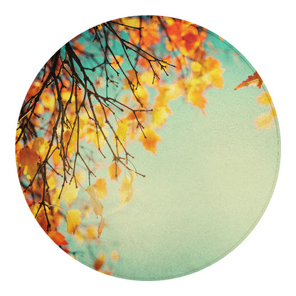 Vintage Autumn Print Round Blanket