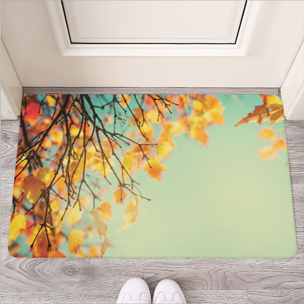 Vintage Autumn Print Rubber Doormat