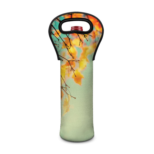Vintage Autumn Print Single Neoprene Wine Tote