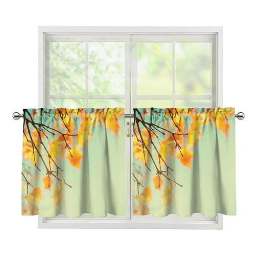 Vintage Autumn Print Tier Curtains