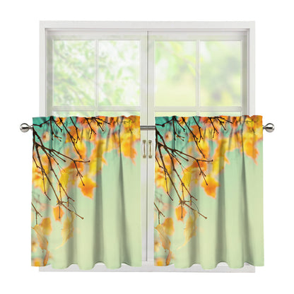 Vintage Autumn Print Tier Curtains