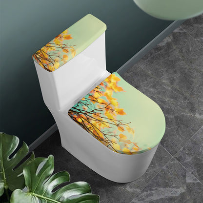 Vintage Autumn Print Toilet Lid And Tank Cover Set