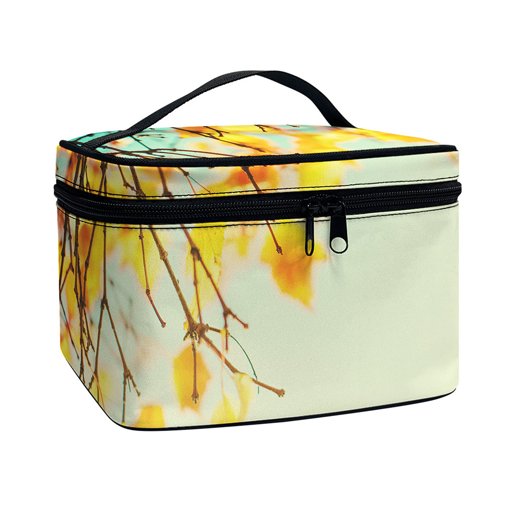 Vintage Autumn Print Travel Makeup Bag