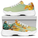 Vintage Autumn Print White Chunky Shoes