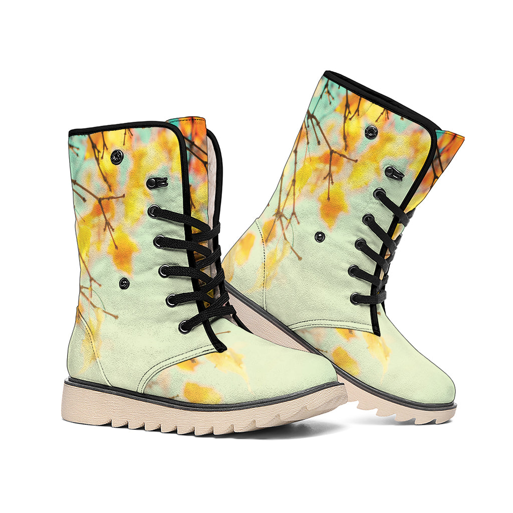 Vintage Autumn Print Winter Boots