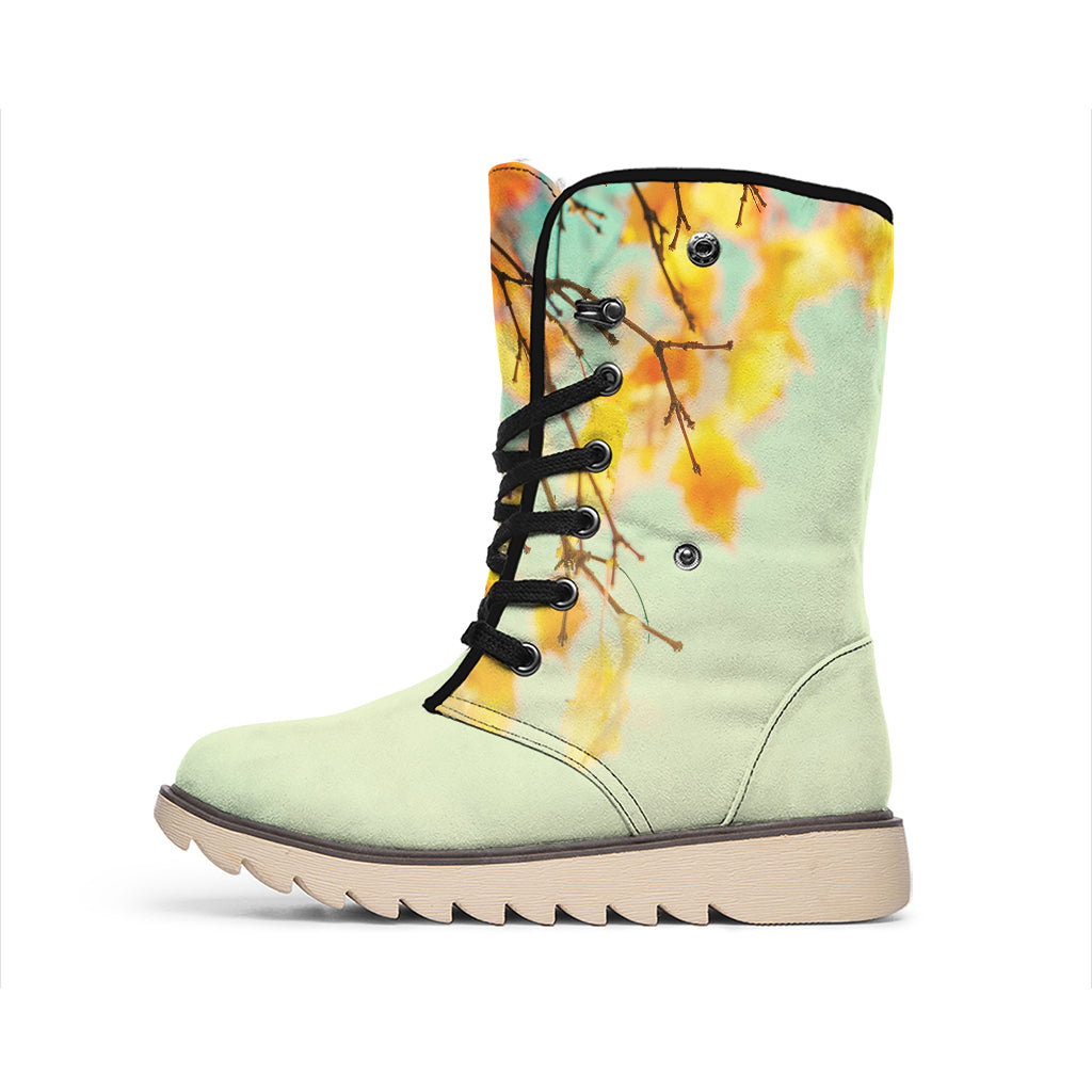 Vintage Autumn Print Winter Boots