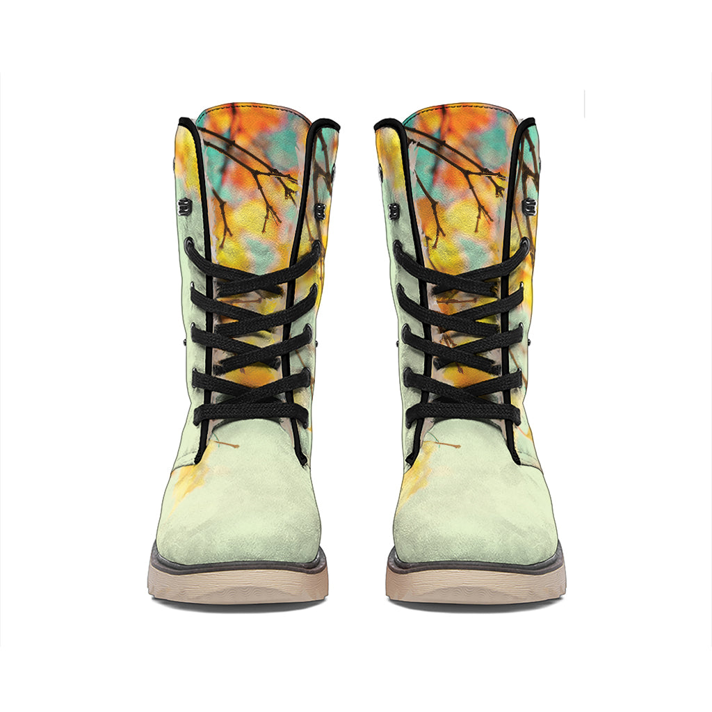 Vintage Autumn Print Winter Boots