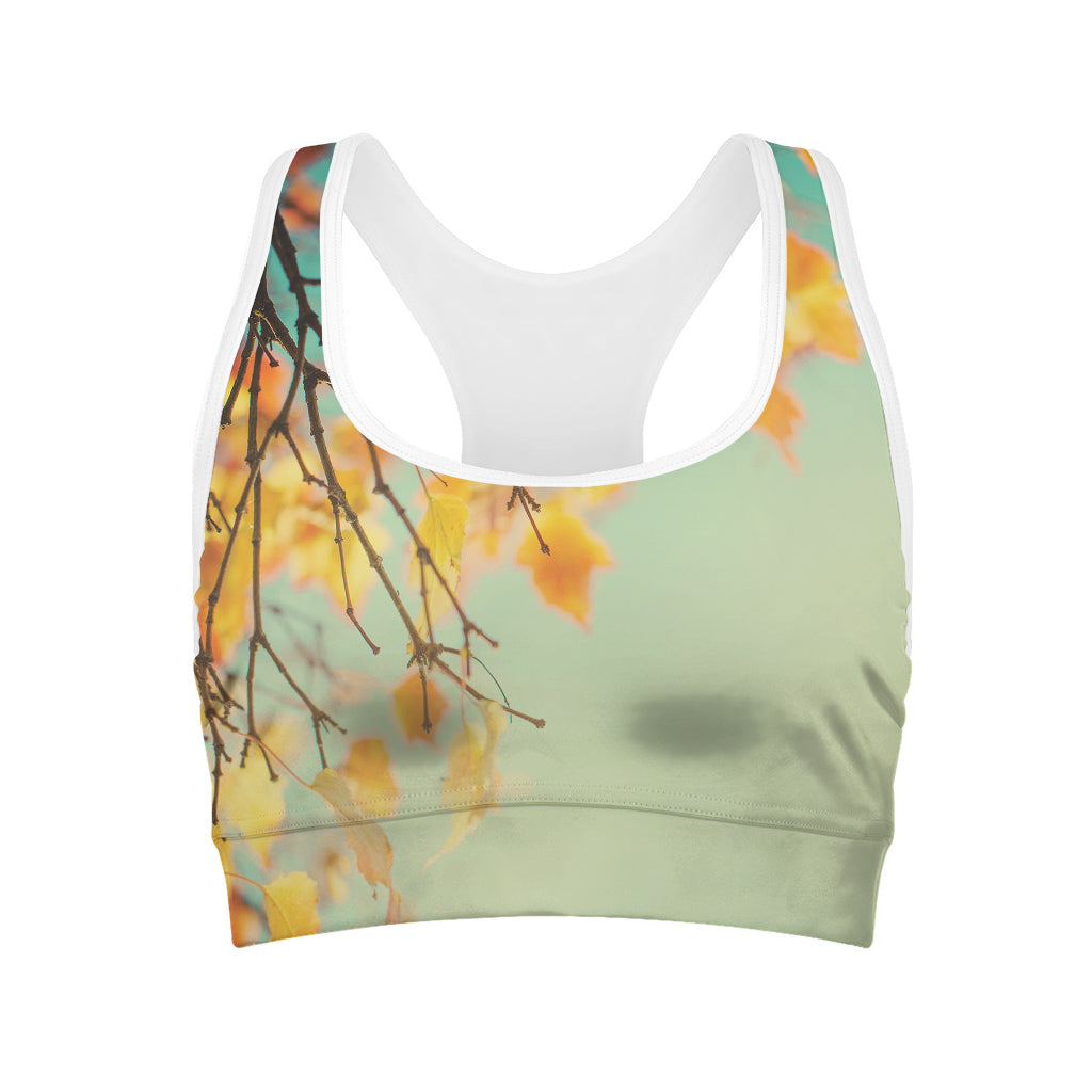 Vintage Autumn Print Women's Sports Bra