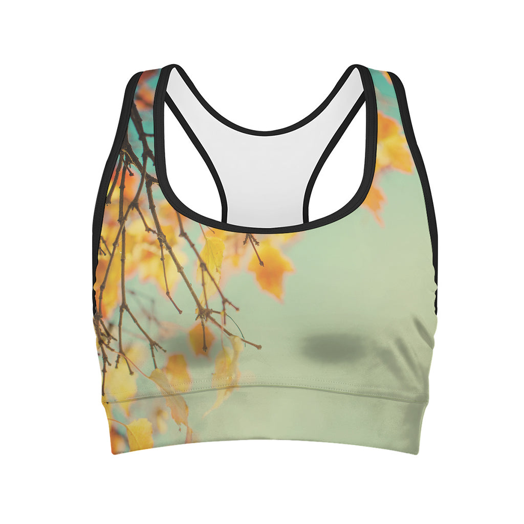 Vintage Autumn Print Women's Sports Bra
