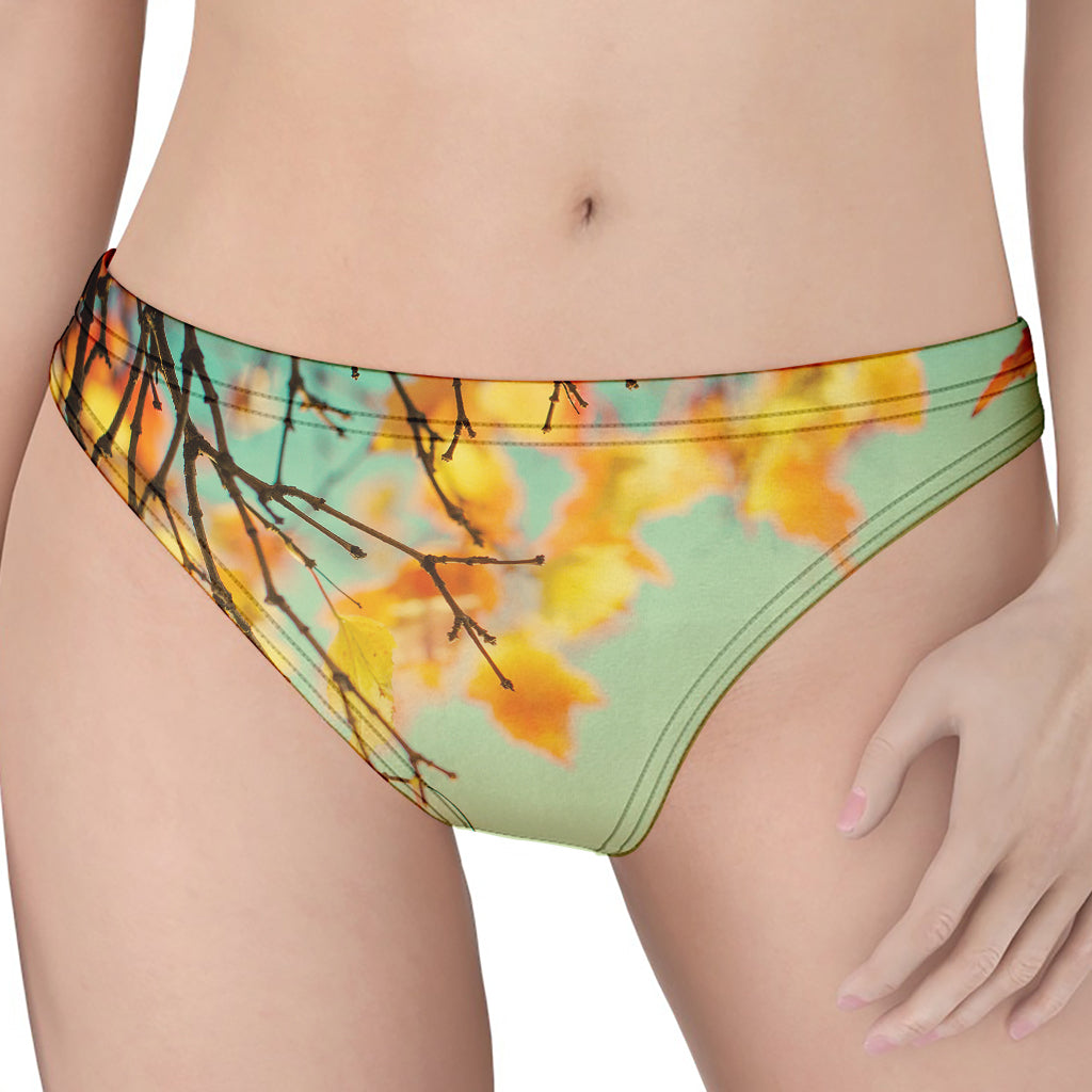 Vintage Autumn Print Women's Thong