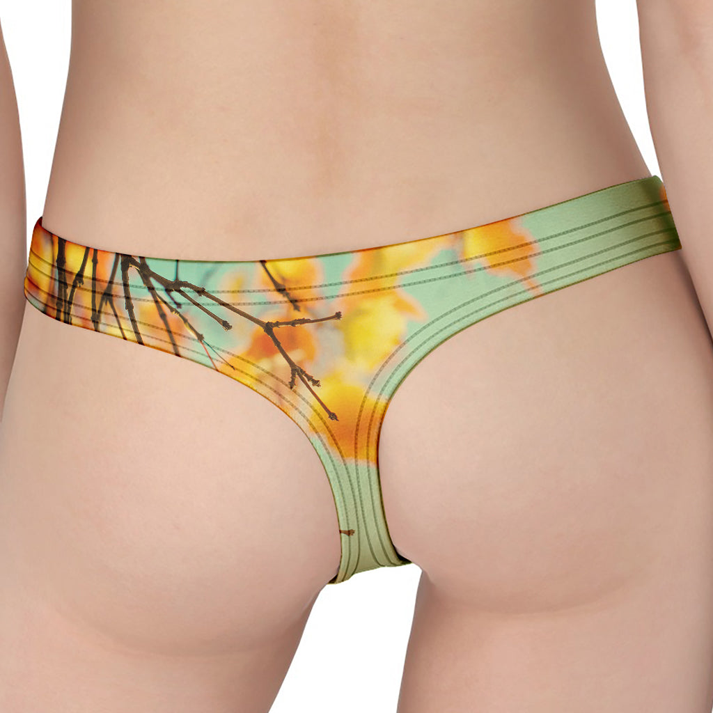 Vintage Autumn Print Women's Thong