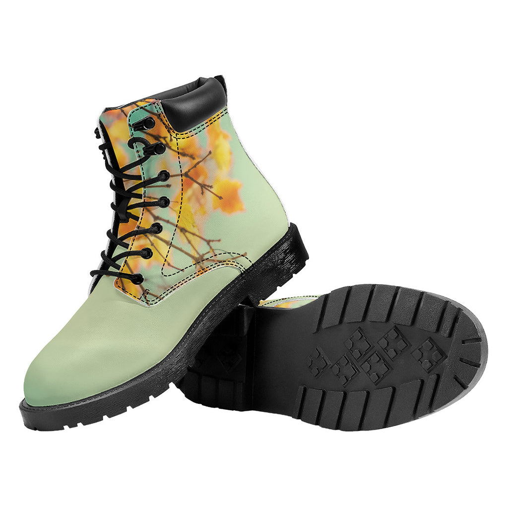 Vintage Autumn Print Work Boots