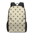 Vintage Bee Pattern Print 17 Inch Backpack