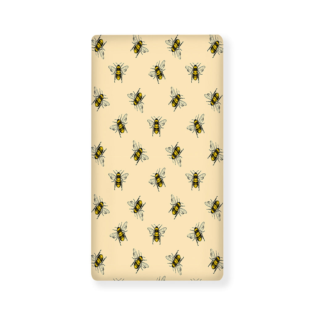 Vintage Bee Pattern Print Baby Crib Sheet