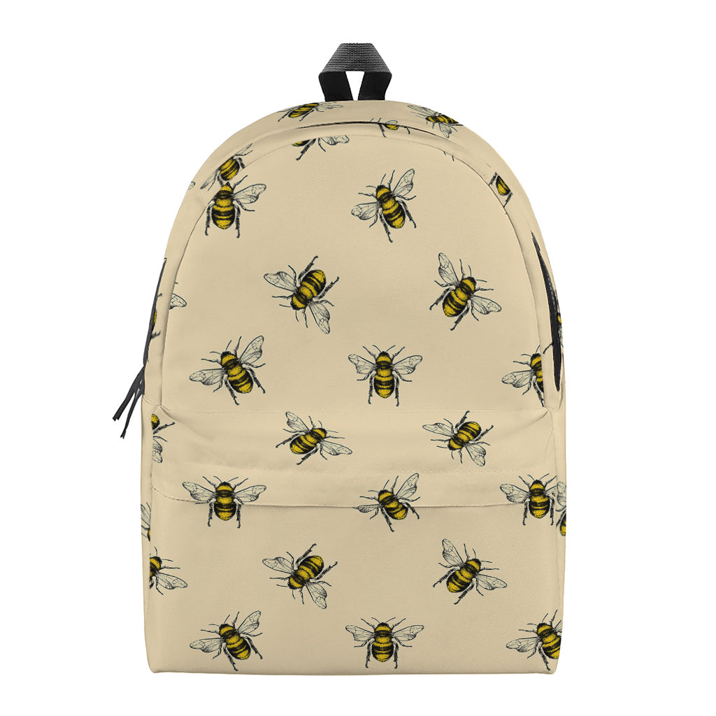 Vintage Bee Pattern Print Backpack