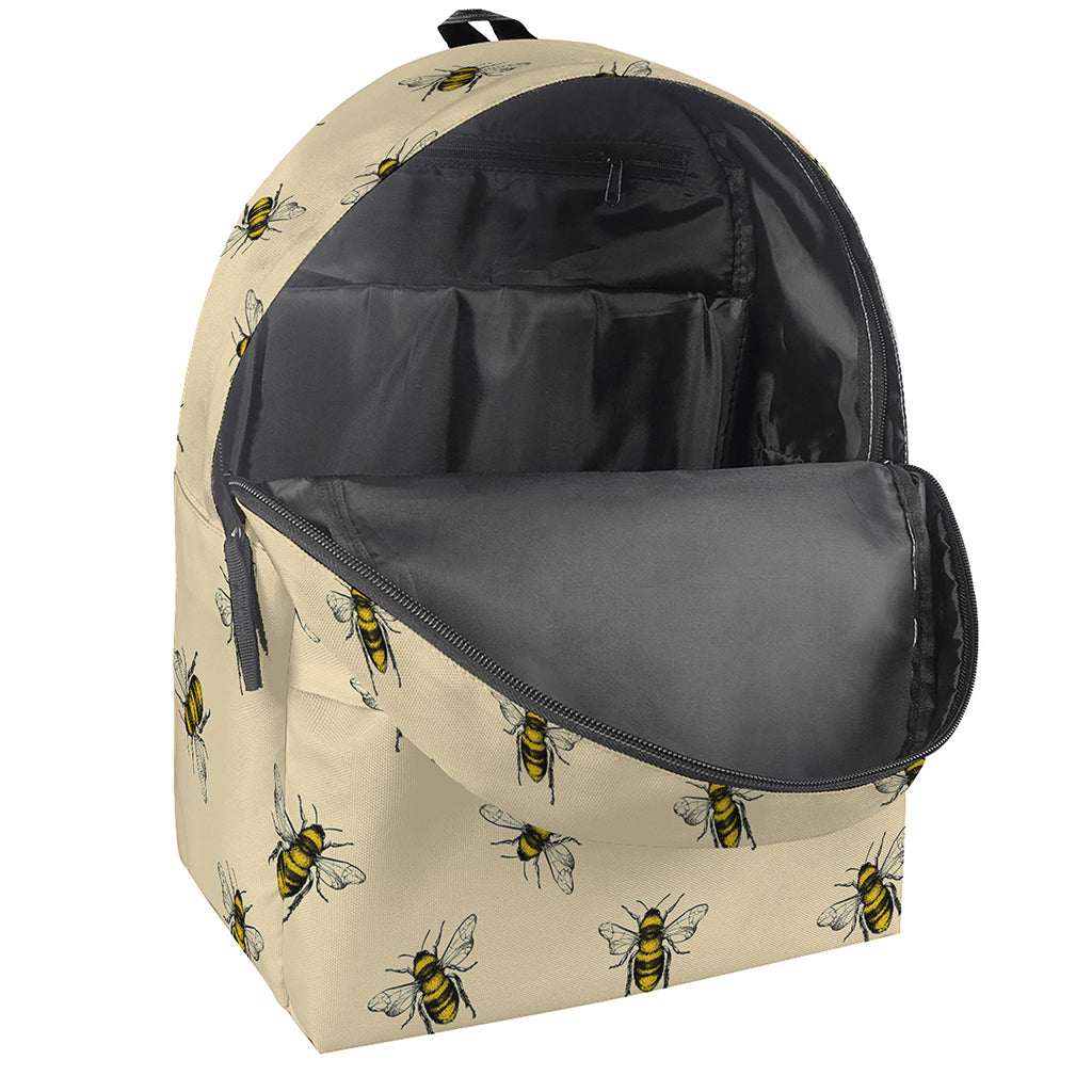 Vintage Bee Pattern Print Backpack