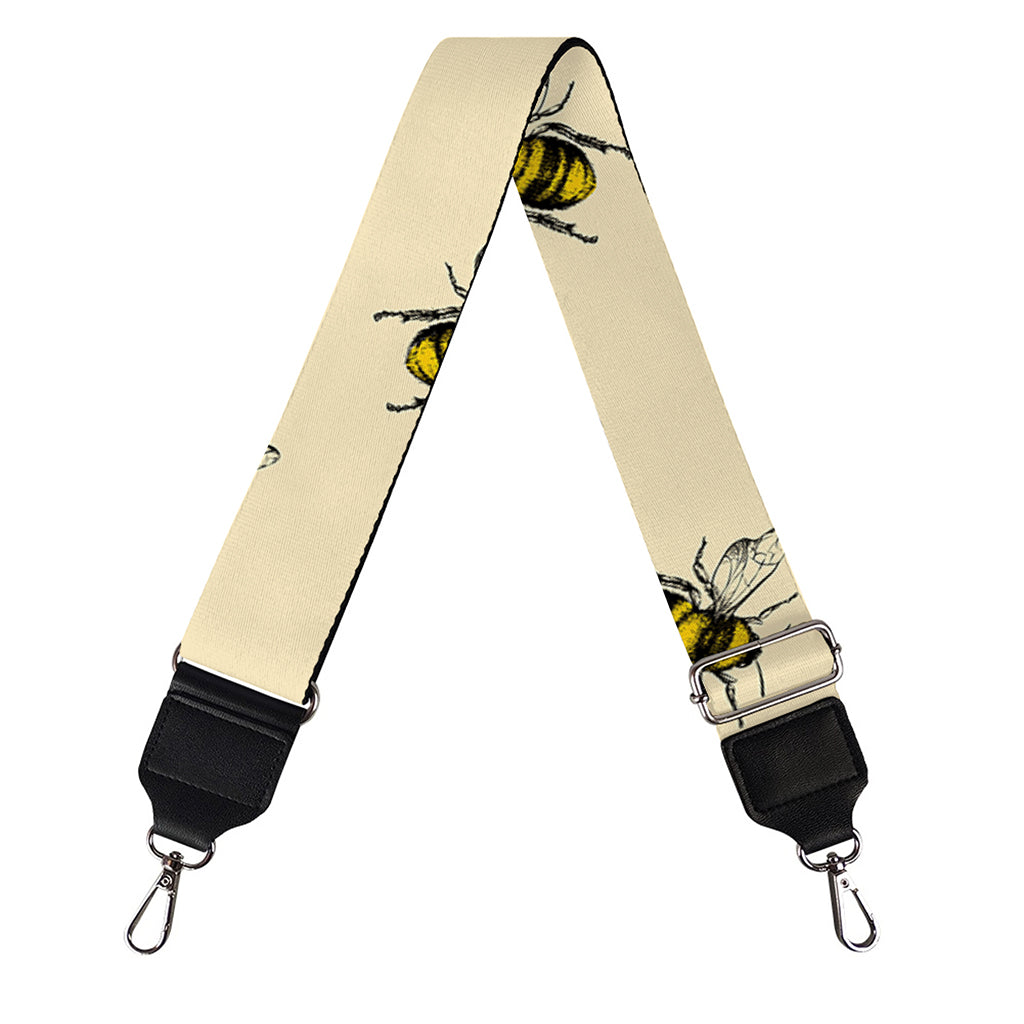 Vintage Bee Pattern Print Bag Strap