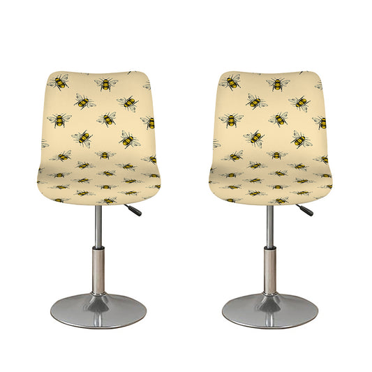 Vintage Bee Pattern Print Bar Stool Covers