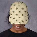 Vintage Bee Pattern Print Baseball Cap