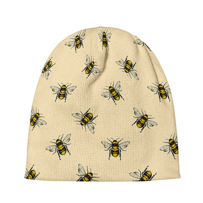 Vintage Bee Pattern Print Beanie
