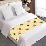 Vintage Bee Pattern Print Bed Runner