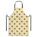 Vintage Bee Pattern Print Bib Apron With Pocket