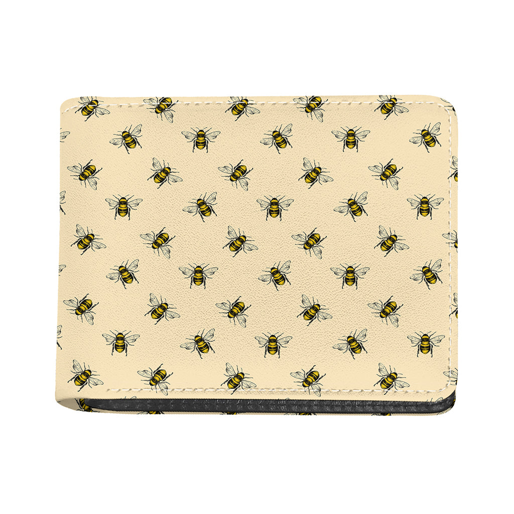 Vintage Bee Pattern Print Bifold Wallet