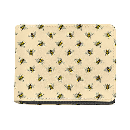 Vintage Bee Pattern Print Bifold Wallet