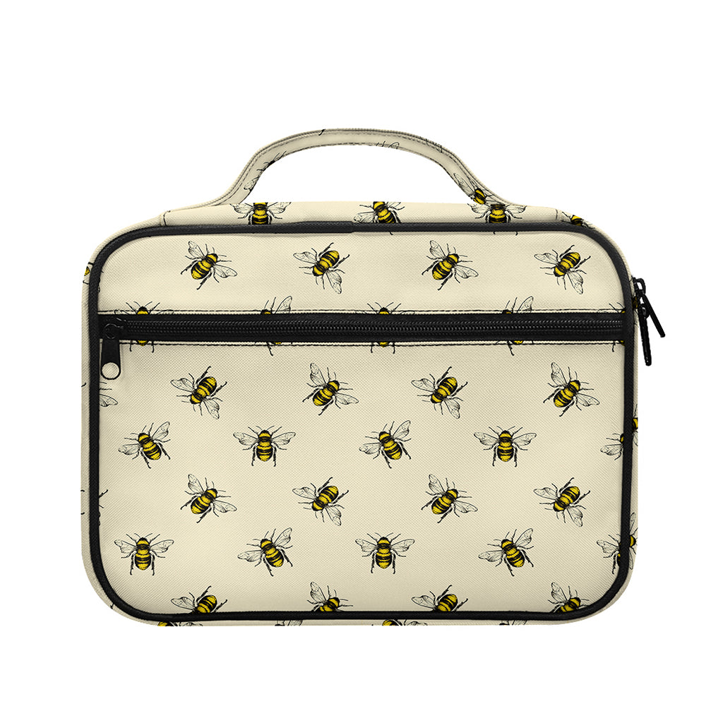 Vintage Bee Pattern Print Briefcase Bible Bag