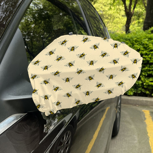 Vintage Bee Pattern Print Car Side Mirror Covers