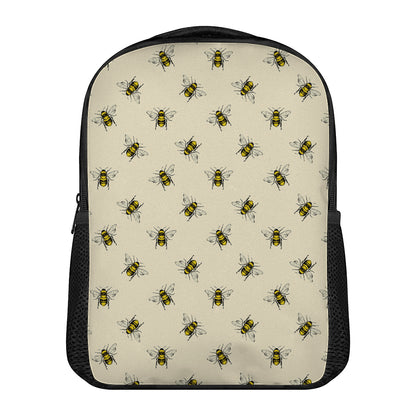 Vintage Bee Pattern Print Casual Backpack