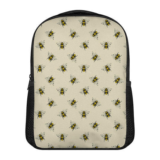 Vintage Bee Pattern Print Casual Backpack