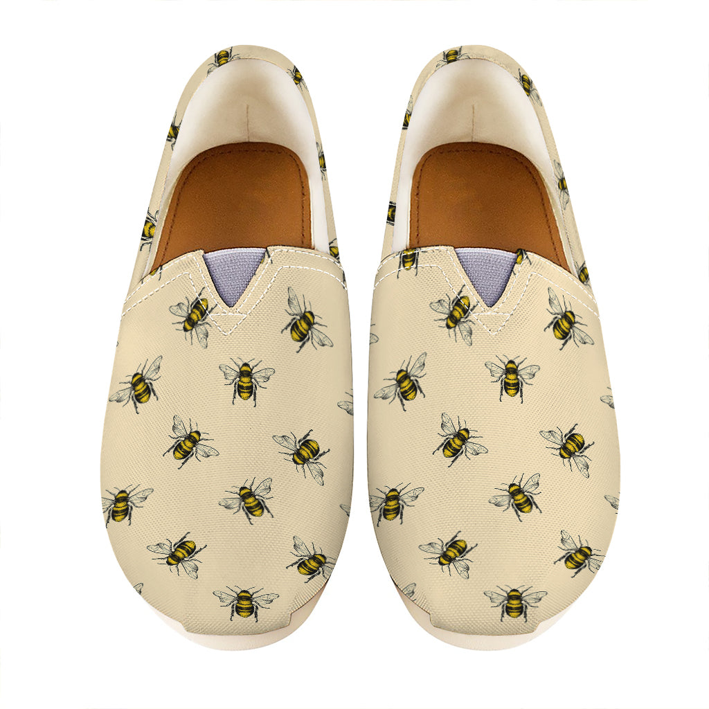 Vintage Bee Pattern Print Casual Shoes